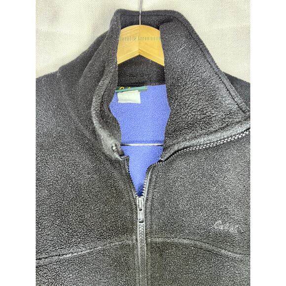 Vintage Cabela's Fleece Polartec Black Blue Made In USA ZIp Up Jacket - Picture 3 of 9
